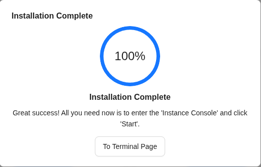 MCSManger instance install complete 