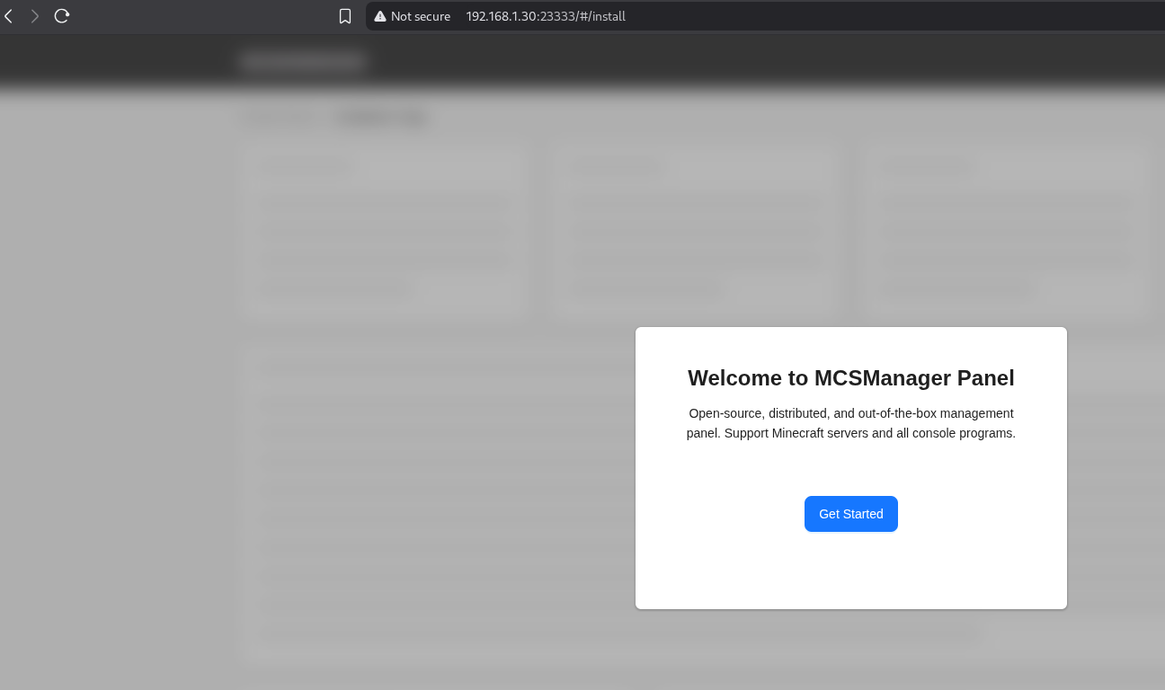 MCSManagers web screen