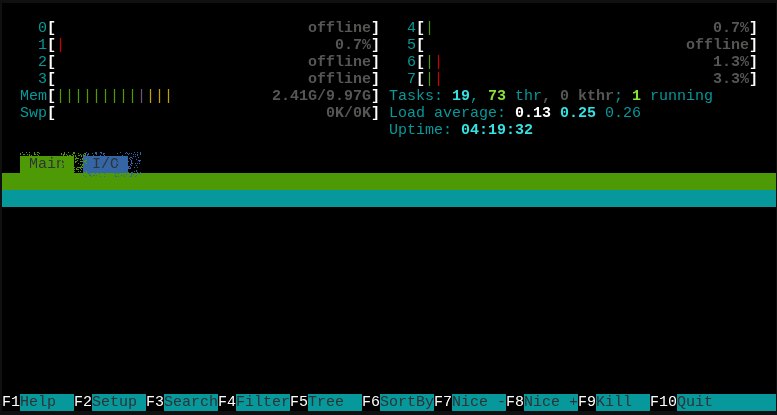 htop resource monitor screen shot