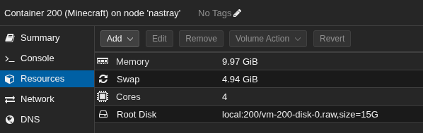 Container Resource Management Proxmox