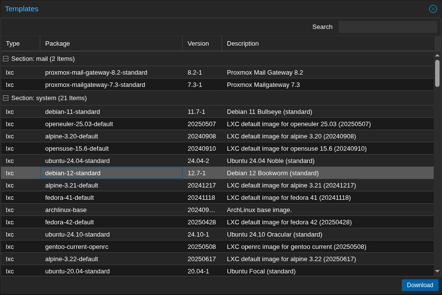 Proxmox WebUI templates for Minecraft server hosting
